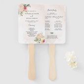 Pony en Gold Floral Ceremony Programme Hand Fan Handwaaier (Voorkant en achterkant)