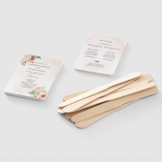 Pony en Gold Floral Ceremony Programme Hand Fan Handwaaier (Niet-gemonteerd)