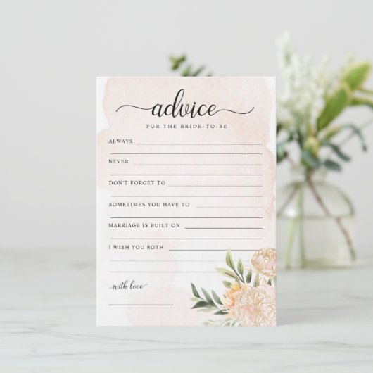 Pony en Gold Foil Blooms Bride voor Advice Card Bedankkaart (Staand voorkant)
