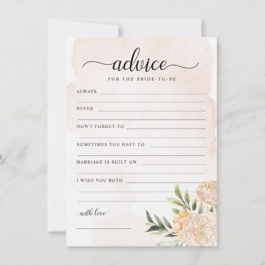 Pony en Gold Foil Blooms Bride voor Advice Card Bedankkaart (Voorkant)