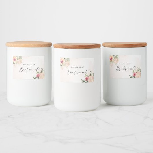 Pony en Gold Foil Blooms Bridesmaid Candle Label Voedselcontainer Etiket (Flessen)