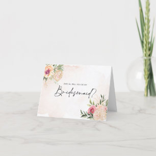 Pony en Gold Foil Blooms Bridesmaid Card Kaart