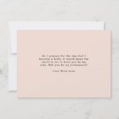 Pony en Gold Foil Blooms Bridesmaid Flat Card Bedankkaart (Achterkant)