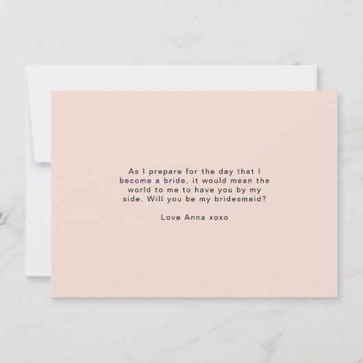 Pony en Gold Foil Blooms Bridesmaid Flat Card Bedankkaart (Achterkant)