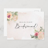 Pony en Gold Foil Blooms Bridesmaid Post Card Briefkaart (Voorkant / Achterkant)