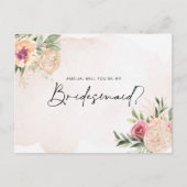 Pony en Gold Foil Blooms Bridesmaid Post Card Briefkaart (Voorkant)