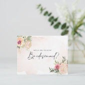 Pony en Gold Foil Blooms Bridesmaid Post Card Briefkaart (Staand voorkant)