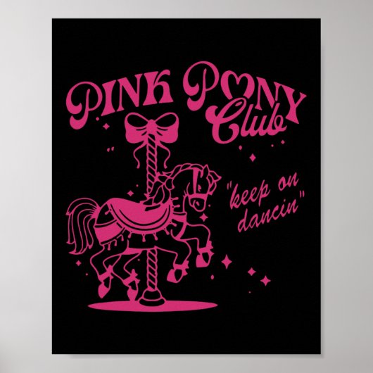 Pony en hakken houden van roze meisjes clubs cowgi poster (Voorkant)