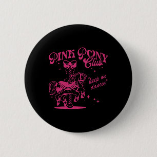 Pony en hakken houden van roze meisjes clubs cowgi ronde button 5,7 cm