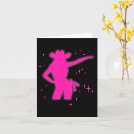 Pony en hakken liefhebber roze meisjes clubs disco kaart (Gele Bloem)