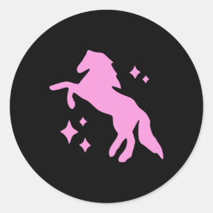 Pony en hakken liefhebber roze meisjes clubs disco ronde sticker
