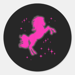Pony en hakken liefhebber roze meisjes clubs disco ronde sticker