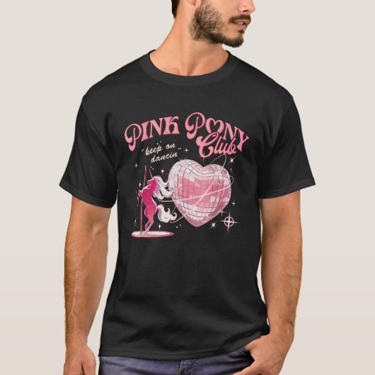 Pony en hakken Lover Pink Girls Clubs Disco Birth T-shirt (Voorkant)