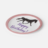 Pony en hart Birthday Papieren Bordje (Gekanteld)
