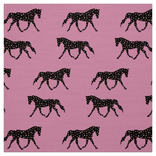 Pony en hart Birthday Stof (Swatch)