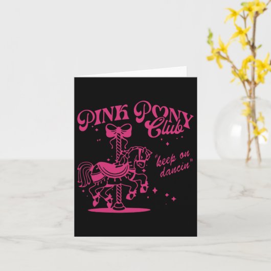 Pony En Hoge Hakken Liefhebber Roze Meisjes Clubs  Kaart (Gele Bloem)