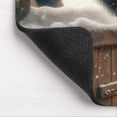 Pony en kitten in de kerststal muismat (Hoek)