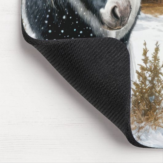 Pony en konijn op een kerst Boerderij Muismat (Hoek)