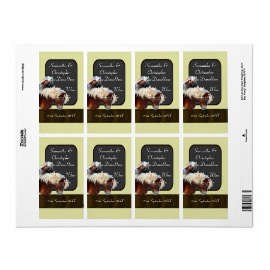 pony- en paardenracefles etiket (Full Sheet)