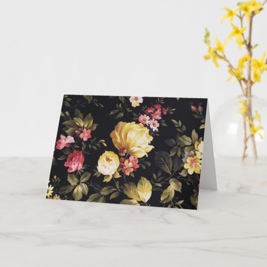  pony en roos dank u kaart (Gele Bloem)