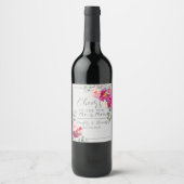 Pony en Rozen Eucalyptus Greenery Wine Label Wijn Etiket (Voorkant)