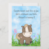 Pony en Vlinders Paard 1e Verjaardag Uitnodiging (Voorkant)