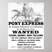 Pony Express-advertentie Poster (Voorkant)