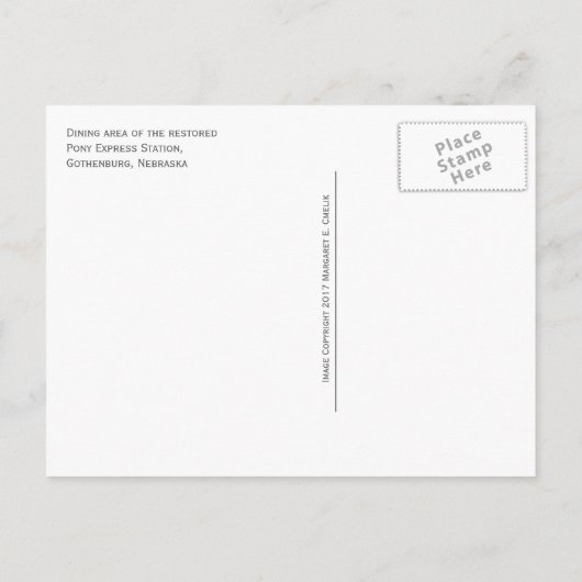 Pony Express, eethoek, Göteborg, NE Briefkaart (Achterkant)