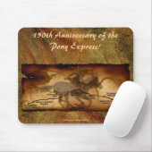 Pony Express Kaart Route 150th Jubileum Mousepad Muismat (Met muis)
