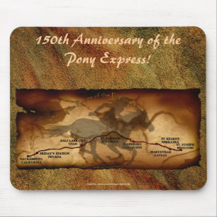 Pony Express Kaart Route 150th Jubileum Mousepad Muismat