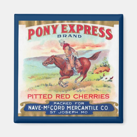 Pony Express Kersen Advertentiemagneet Magneet (Voorkant)
