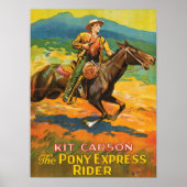 Pony Express 🌄 Kit Carson Historic Cowboy Poster (Voorkant)