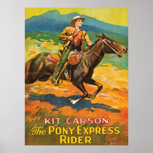 Pony Express 🌄 Kit Carson Historic Cowboy Poster (Voorkant)