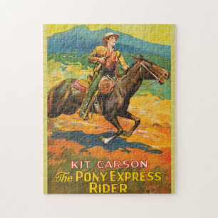 Pony Express 🌄 Kit Carson Historic Cowboy vintage Legpuzzel
