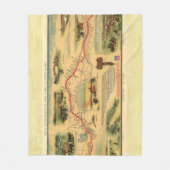Pony Express Map Fleece Deken (Voorkant)