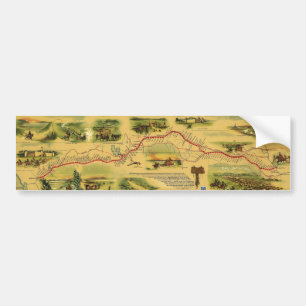 Pony Express Map van William Henry Jackson 1861 Bumpersticker