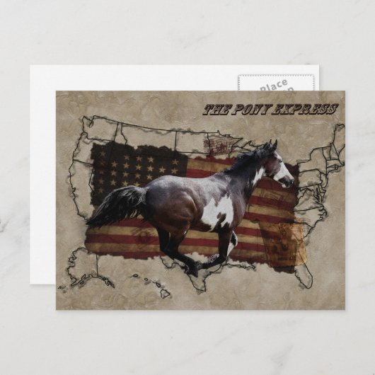 Pony Express Pinto Horse bezorgen US Mail Briefkaart (Voorkant / Achterkant)