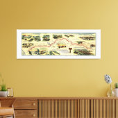 Pony Express Route Afbeelding Kaart 1860 Canvas Afdruk (Insitu (Woonkamer))