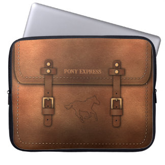 Pony Express-schitterende lederen draagtas Laptop Sleeve