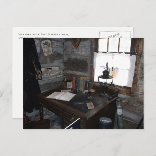 Pony Express Station Indoor Desk Area Briefkaart (Voorkant / Achterkant)