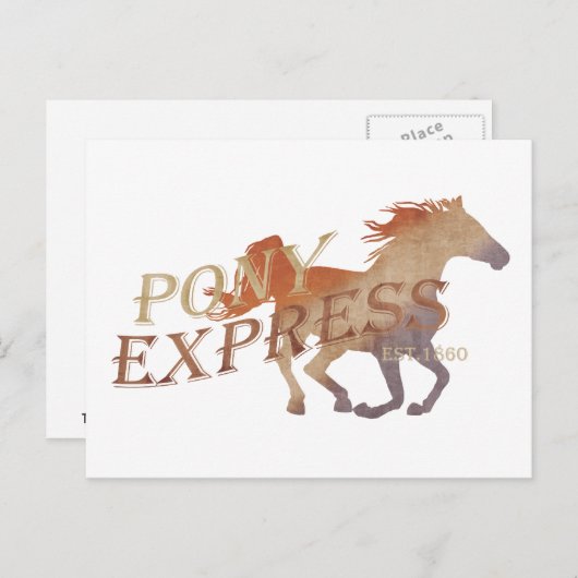 Pony Express-Vintage Briefkaart (Voorkant / Achterkant)