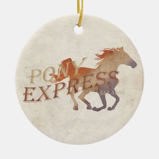 Pony Express-Vintage Keramisch Ornament (Voorkant)