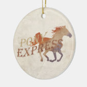 Pony Express-Vintage Keramisch Ornament (Links)