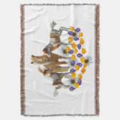 Pony Familie in Bloemen Deken (Voorkant Verticaal)