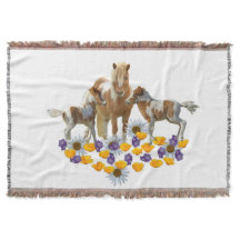 Pony Familie in Bloemen