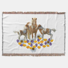 Pony Familie in Bloemen