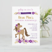 Pony Feestmeisje Kaart (Staand voorkant)