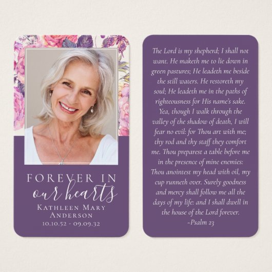 Pony Floral in ons hart gedenkwaardige gebedskaart Visitekaartje (Voorkant /achterkant)