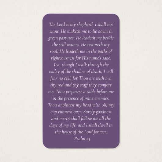 Pony Floral in ons hart gedenkwaardige gebedskaart Visitekaartje (Achterkant)