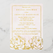  Pony Floral Vrijgezellenfeest Real Folie Uitnodiging (Voorkant)